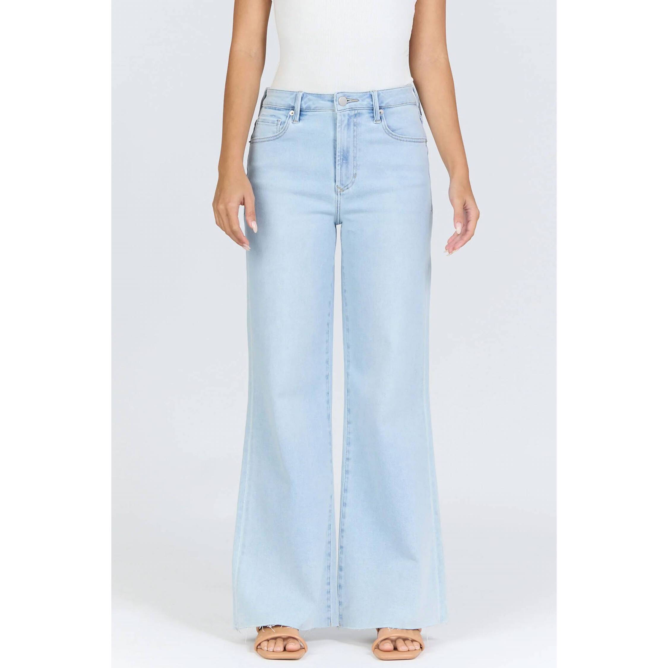 New Dear John Denim Fiona Hi-Rise Wide Leg Jeans In Rain Drop